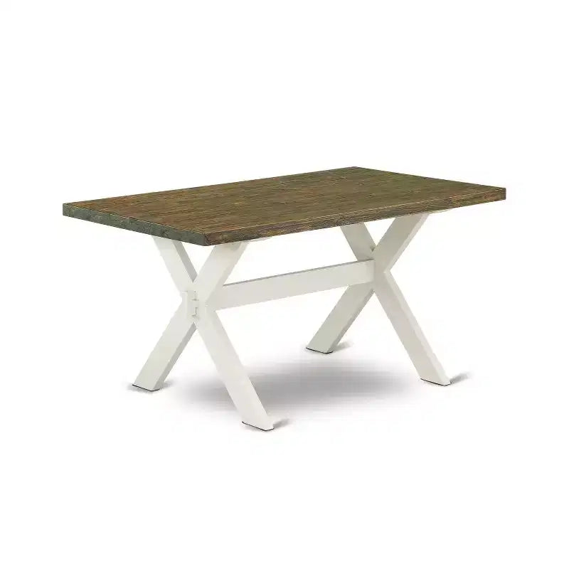 HomeStock 5-Pc Natural Oak Finish Solid Wood Top Dining table with 4 Chairs