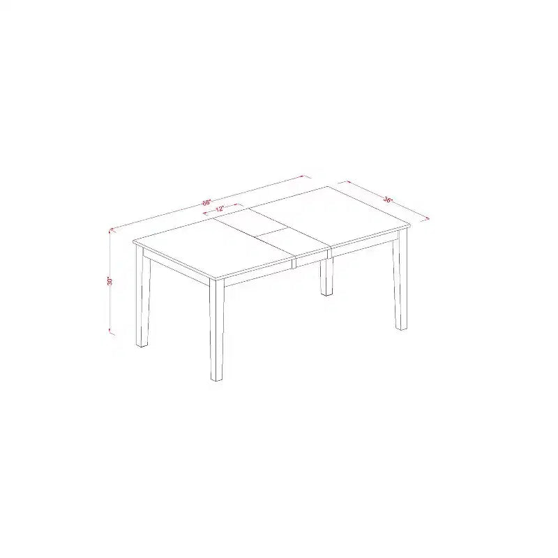 5 Piece Dinette Set - Dining Table with Leaf & 4 Chairs/Benches - Black Cherry Finish