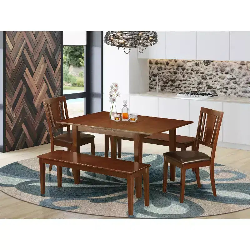 Dinette Set - Small Dining Table with Chairs & Bench - Kitchen Dining Room Furniture