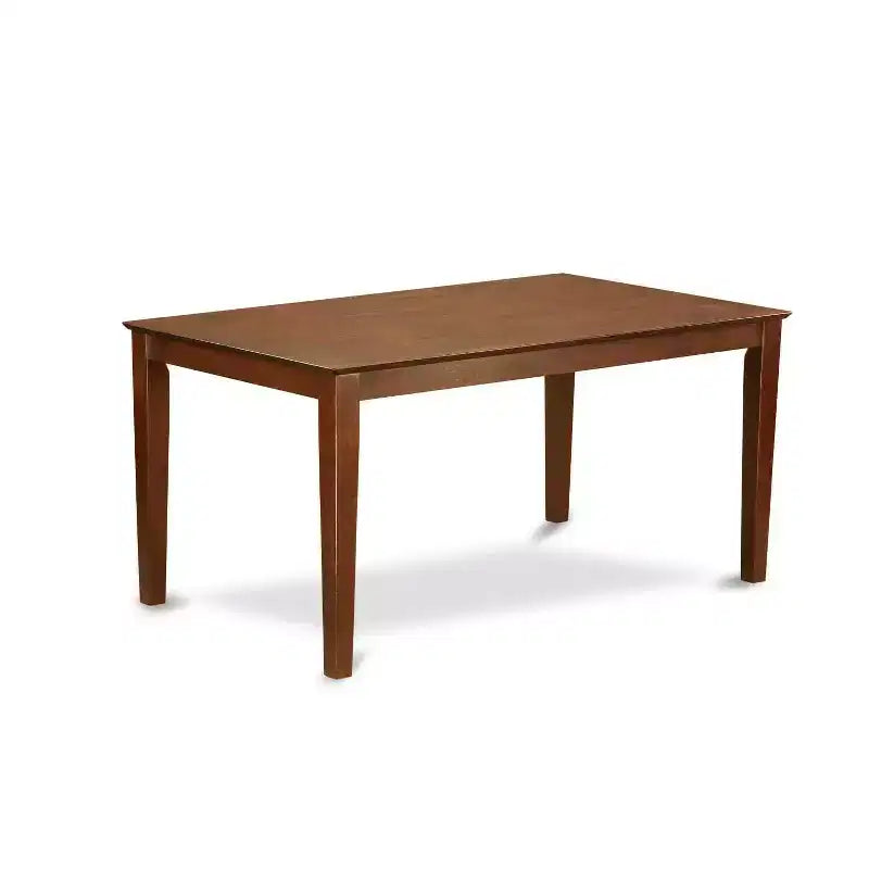 Kitchen Table Set 5 Piece - Linen Brown Fabric Chairs - Mahogany Legs - Dining Room Table