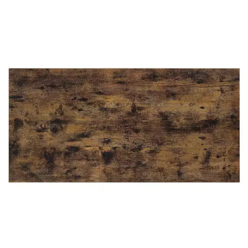 Royal Hampton 47 Inch Rustic Oak Coffee Table, Sliding Barn Door, Single Drawer