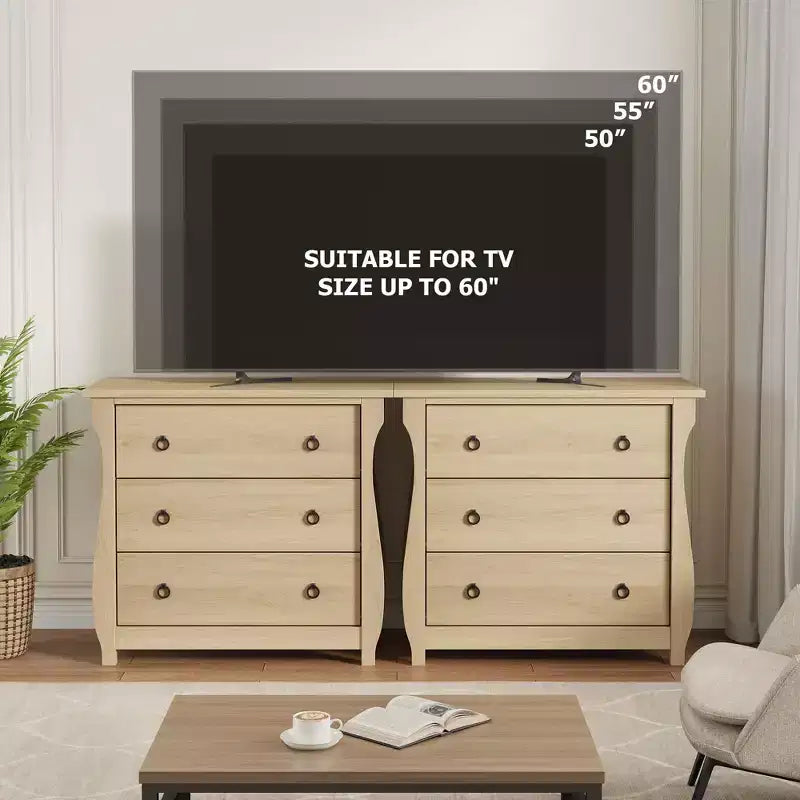 COZONY 3-Drawer Wooden Dresser with Metal Handles, Modern Storage Cabinet for Bedroom Living Room Entryway