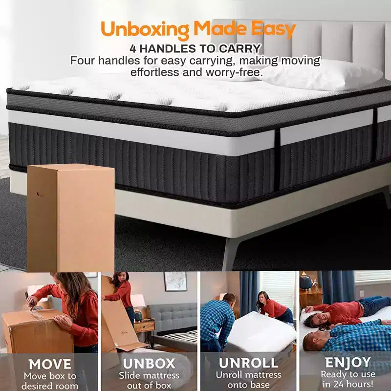 King Mattress 14 inch Mattress King Size, Cooling Memory Foam Mattress in a Box, Medium-Firm for Pressure Relief&Cooler Sleep, CertiPUR-US