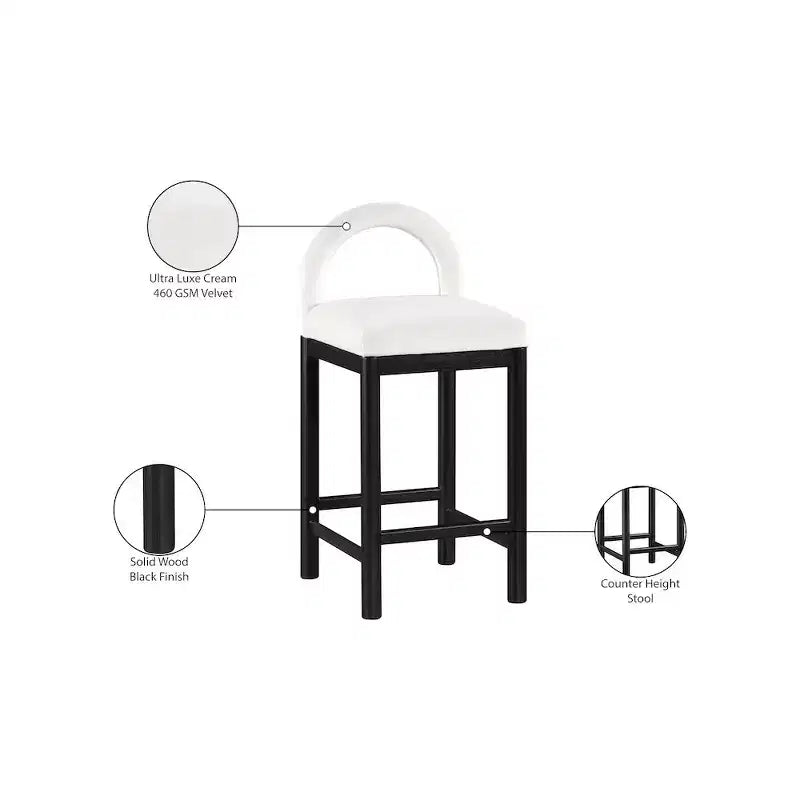 Meridian Furniture,Conrad Velvet Counter Stool