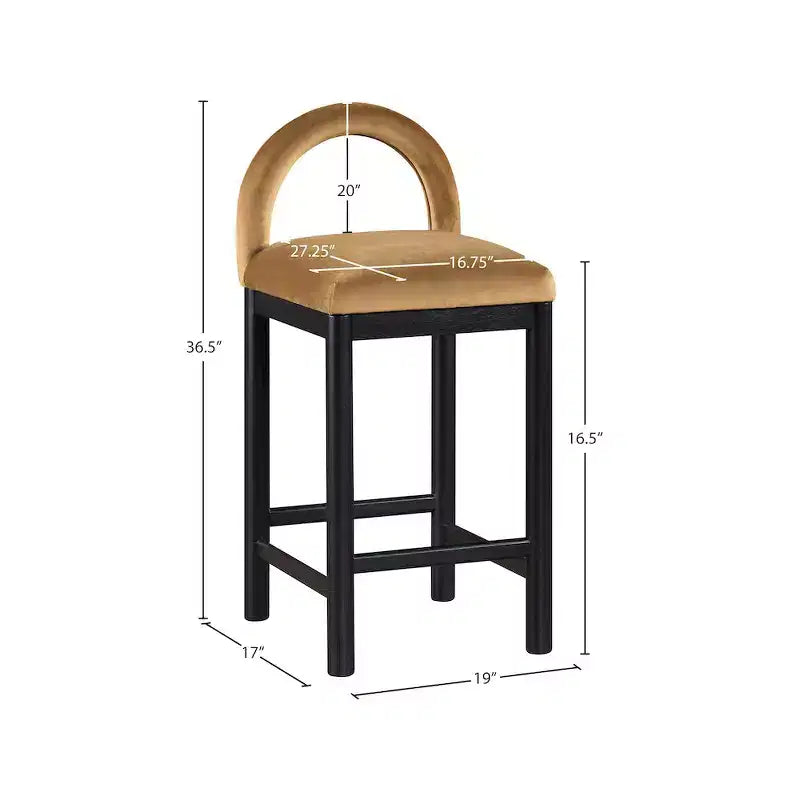 Meridian Furniture,Conrad Velvet Counter Stool