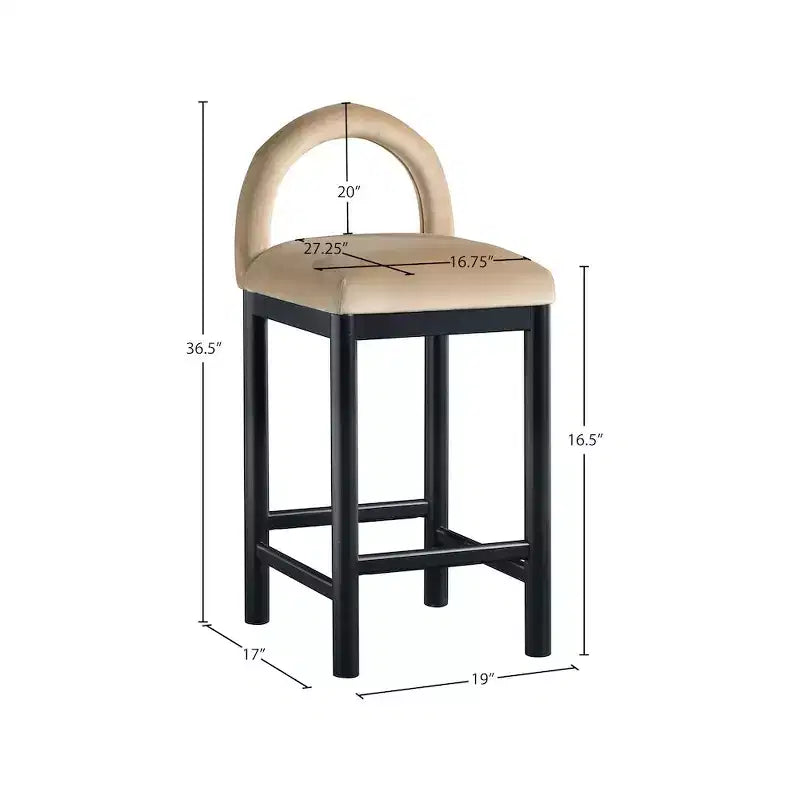 Meridian Furniture,Conrad Velvet Counter Stool