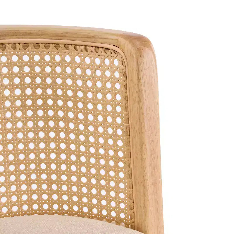 Christopher Knight Home Nilo Modern Woven Rattan Rubberwood Upholstered Counter Stools with Rattan Curved Backrest (Set of 4)
