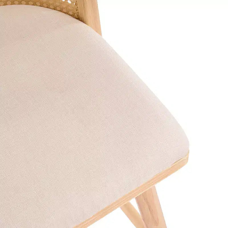 Christopher Knight Home Nilo Modern Woven Rattan Rubberwood Upholstered Counter Stools with Rattan Curved Backrest (Set of 4)