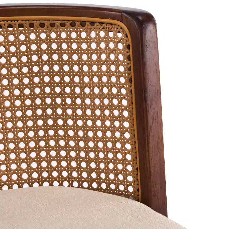 Christopher Knight Home Nilo Modern Woven Rattan Rubberwood Upholstered Counter Stools with Rattan Curved Backrest (Set of 4)