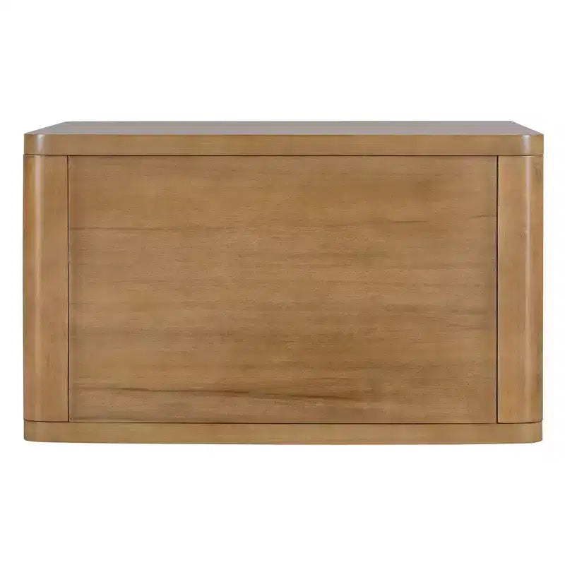 Wood Square Coffee Table with Storage, 2 Tier Center Table, End Table with Half Open Storage Compartment for Living Room