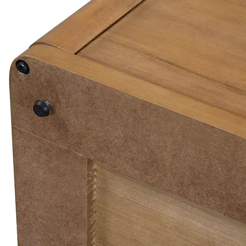 Wood Square Coffee Table with Storage, 2 Tier Center Table, End Table with Half Open Storage Compartment for Living Room