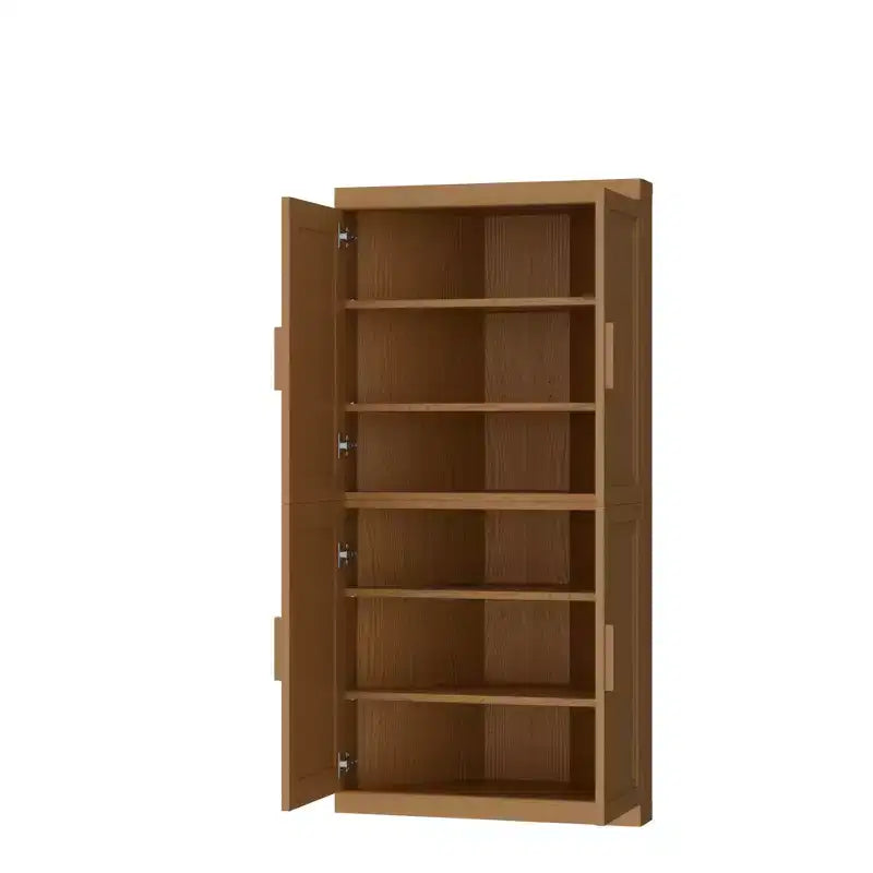 MAYEERTY Modern Solid Wood 4 Doors Corner Storage Cabinet Efficient Storage for Home Cornei Libing Room Beige 2 Piece