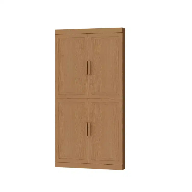 MAYEERTY Modern Solid Wood 4 Doors Corner Storage Cabinet Efficient Storage for Home Cornei Libing Room Beige 2 Piece