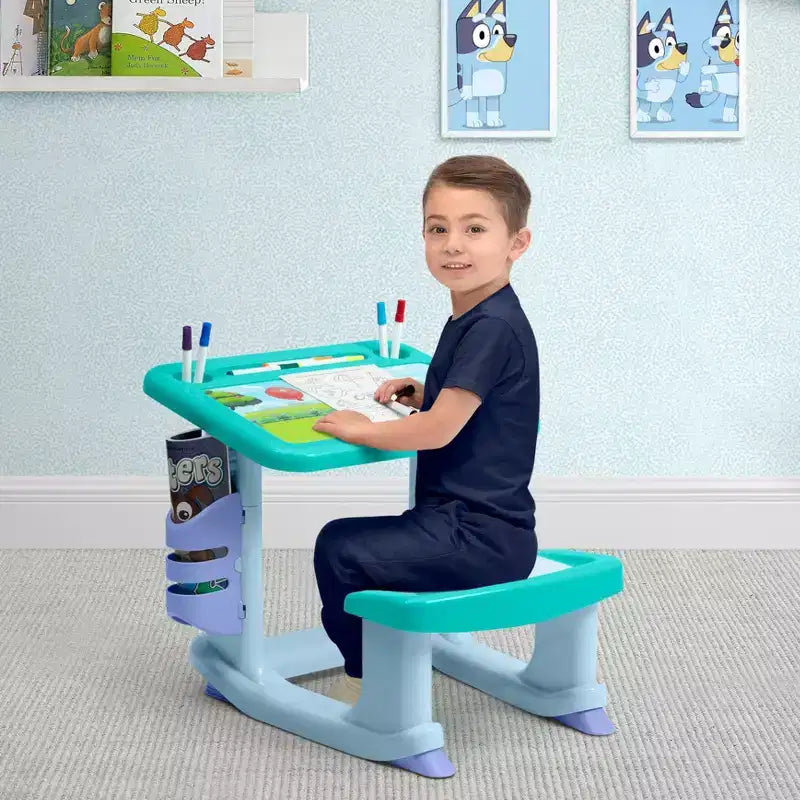 Delta Children Bluey Kids Draw and Play Desk