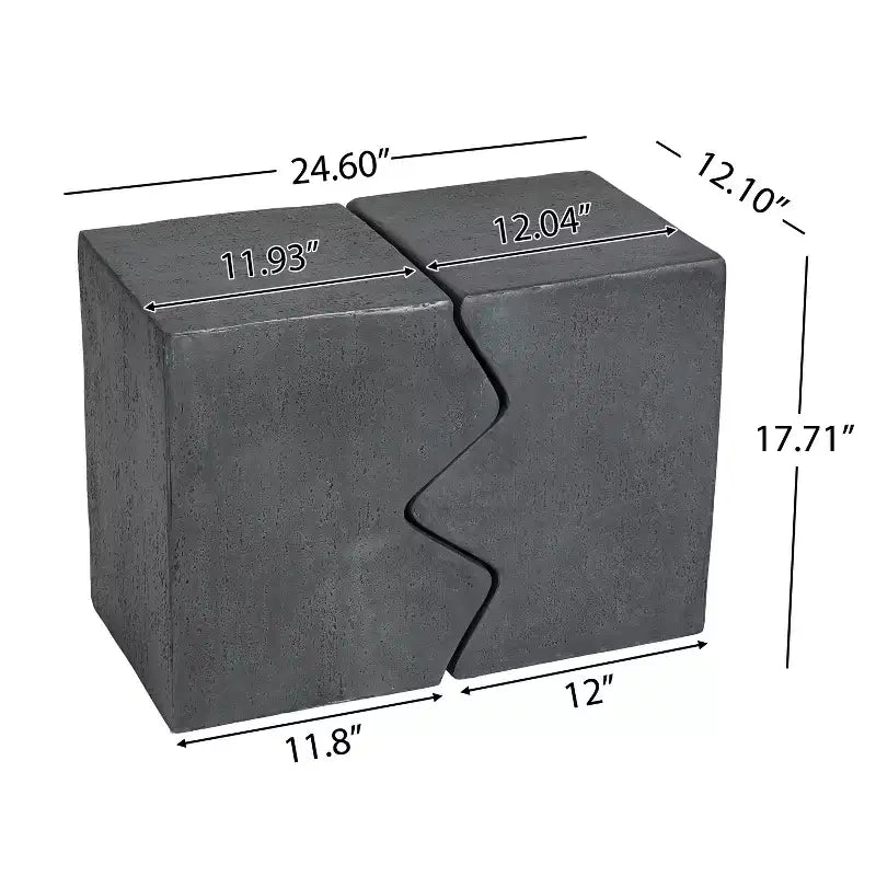 MAYEERTY 1 Pack Modern Geometric Side Table Set of 2, MGO End Table for Indoor Outdoor Living Room, Patio