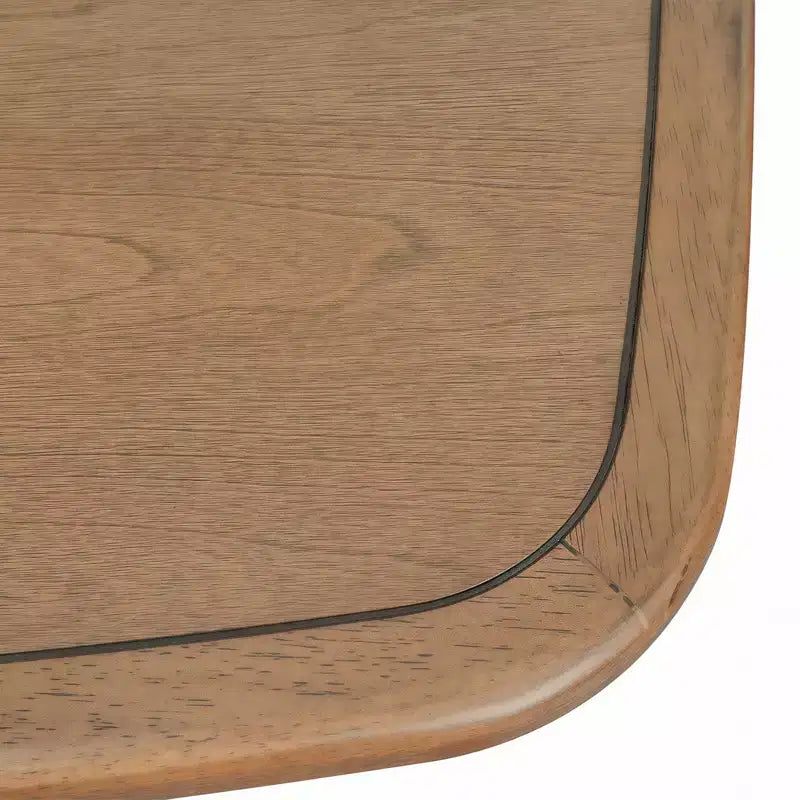 Homy Casa Wooden Dining Table with Storage Shelf