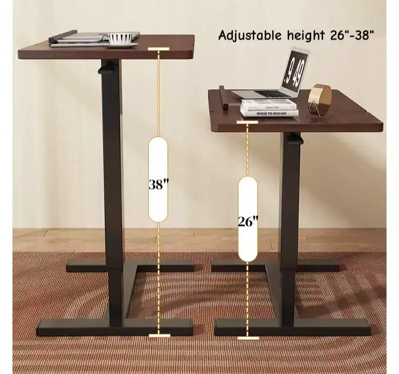 GDFStudio Phaedra Modern Foldable Bedside Table with Wheels and Adjustable Height