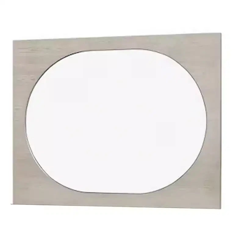 Royal Hampton Mirror, Round Beveled Edges, White Oak Solid Rubberwood 36x46