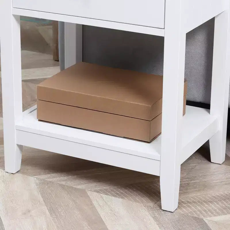 End Table, 2-tier Side Table with Drawer and Storage Shelf, Modern Side Table for Living Room