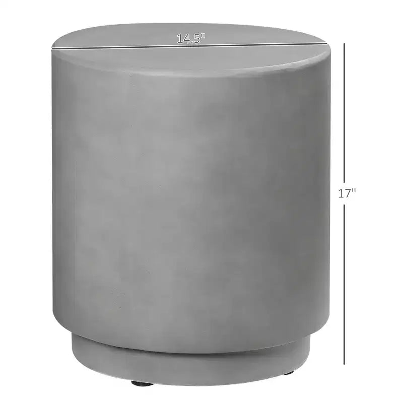 Lightweight Accent Table with Concrete Finish Round Side Table