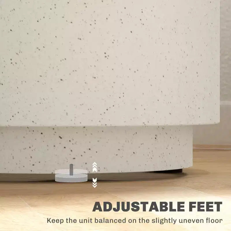 Lightweight Accent Table with Concrete Finish Round Side Table