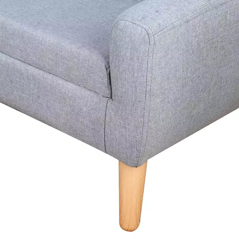 2-Seat Kids Sofa, Toddler Sofa Couch, Linen-Like Fabric & Wood Frame Sofa Chair for Ages 3-7, 11 High Seat