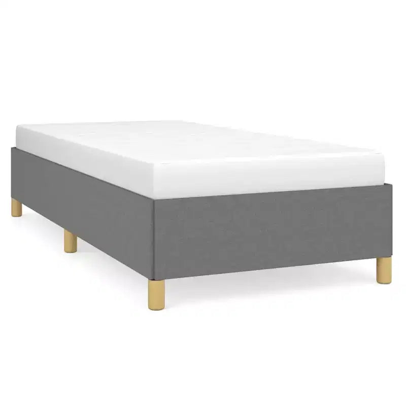 Bed Frame Dark Grey Polyester, Plywood, Engineered Wood Twin XL