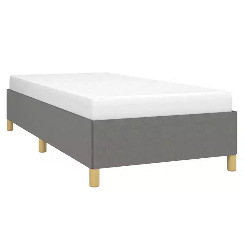 Bed Frame Dark Grey Polyester, Plywood, Engineered Wood Twin XL