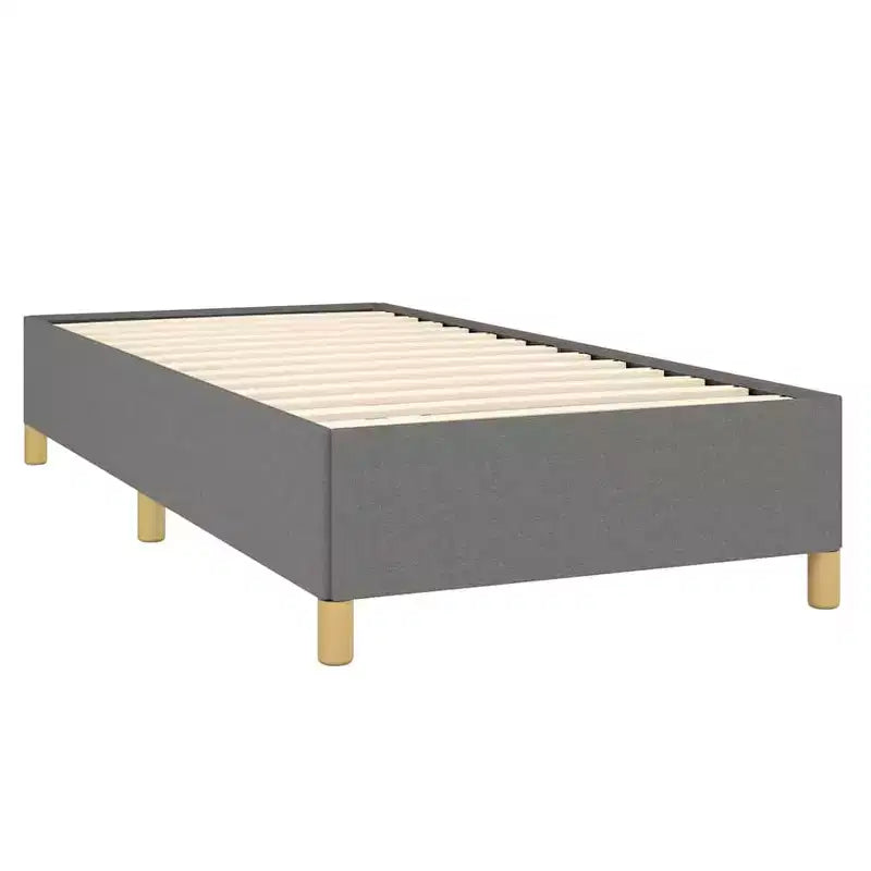 Bed Frame Dark Grey Polyester, Plywood, Engineered Wood Twin XL