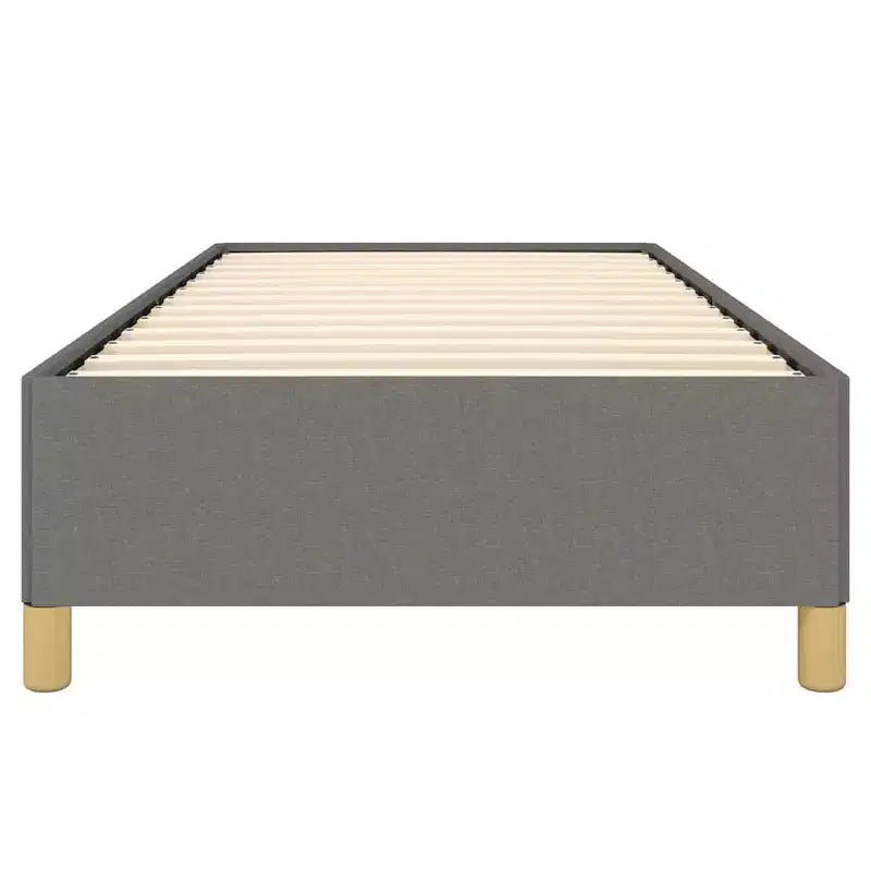 Bed Frame Dark Grey Polyester, Plywood, Engineered Wood Twin XL