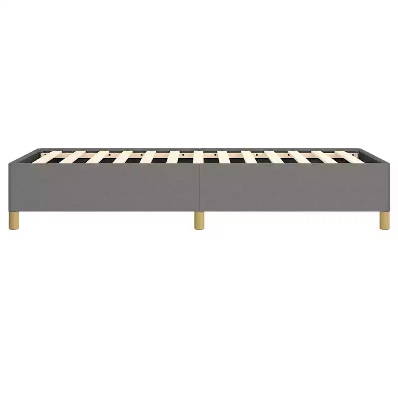 Bed Frame Dark Grey Polyester, Plywood, Engineered Wood Twin XL