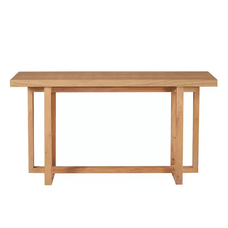 GDFStudio Wystan 59.05 Modern Wooden Rectangular Narrow Console Table with Rubberwood Legs