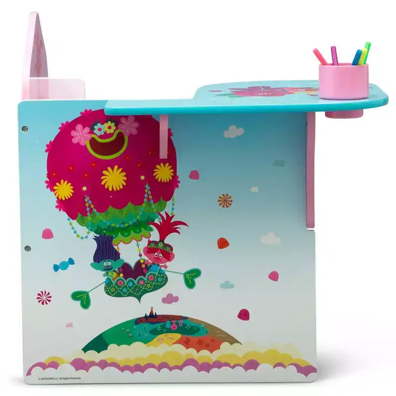 Delta Children Trolls World Tour Chair Desk with Storage