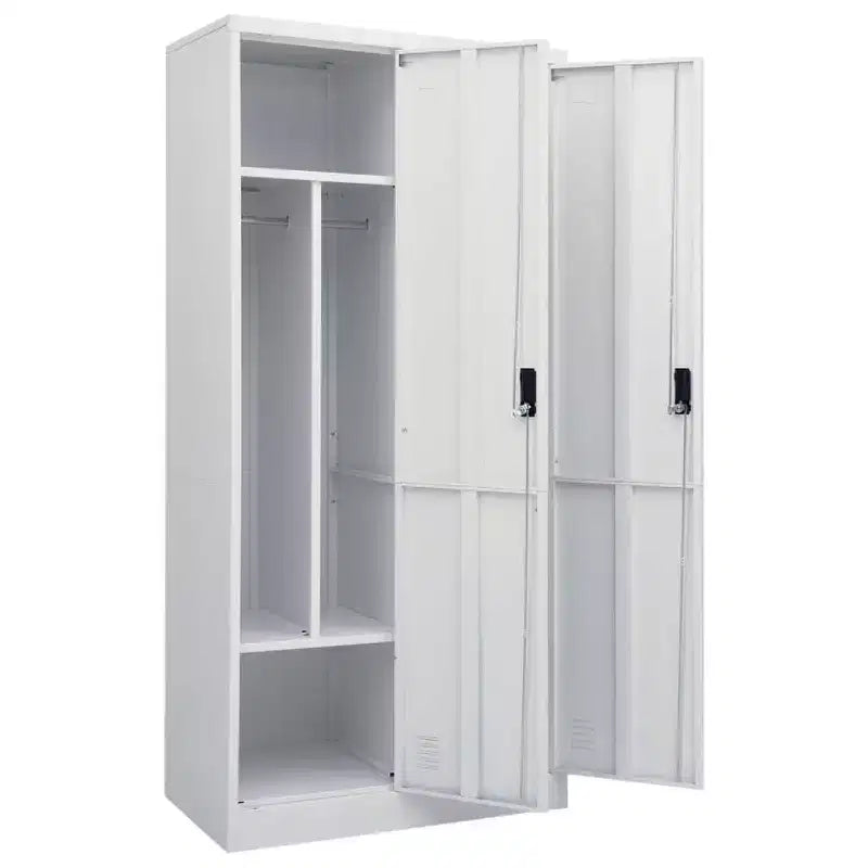 vidaXL Wardrobe White Steel Large Wardrobe Rectangular Modern
