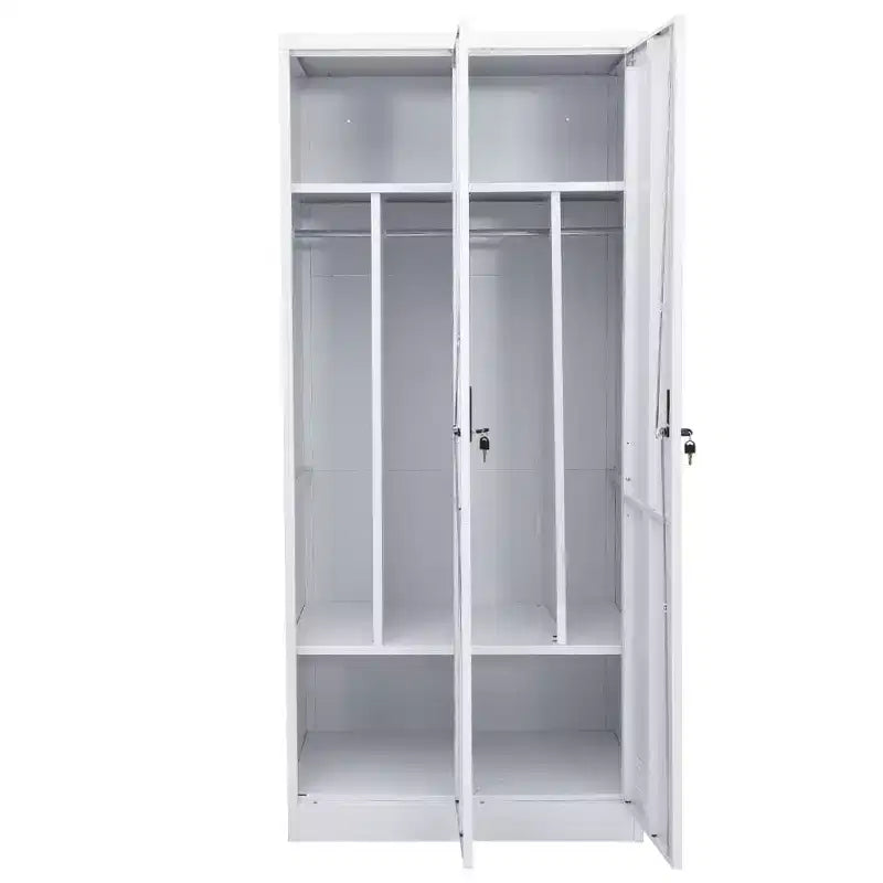 vidaXL Wardrobe White Steel Large Wardrobe Rectangular Modern
