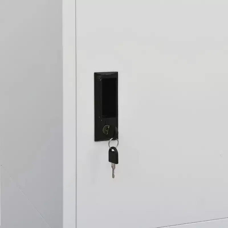 vidaXL Wardrobe White Steel Large Wardrobe Rectangular Modern