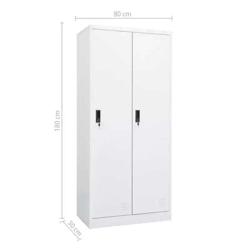 vidaXL Wardrobe White Steel Large Wardrobe Rectangular Modern