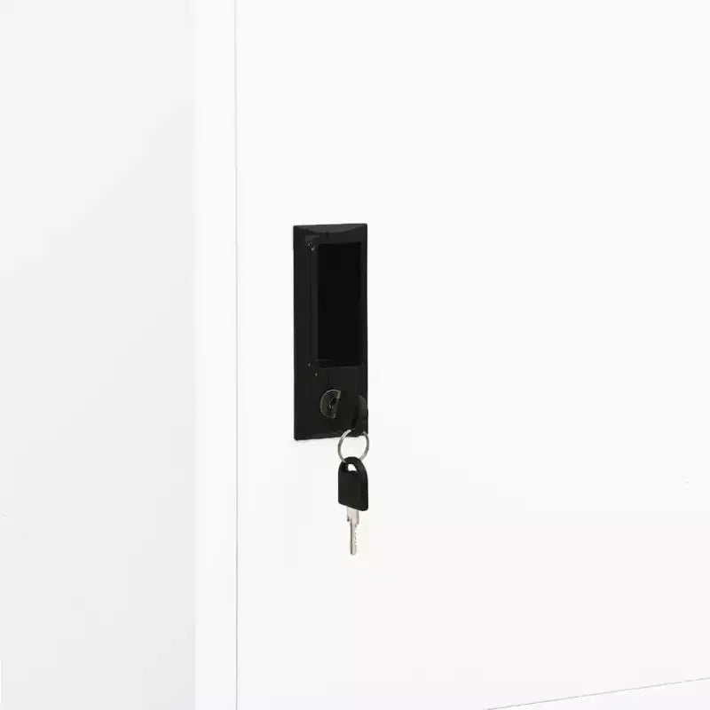 vidaXL Wardrobe White Steel Large Wardrobe Rectangular Modern