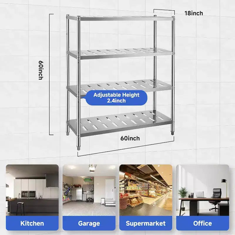 COZONY Heavy Duty Storage Shelf, Metal Shelving Unit with High Capacity for Kitchen Garage Office Warehouse