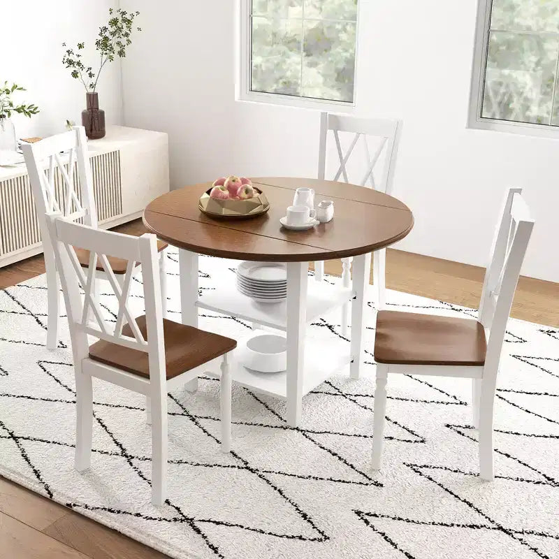Costway Dining Chairs Set of 2 Wood Farmhouse Dining Room Side Chairs for Home Kitchen