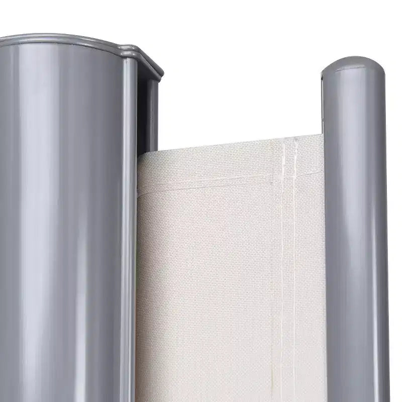 Costway 237 x 71 H Patio Retractable Double Folding Side Awning Screen Divider Beige