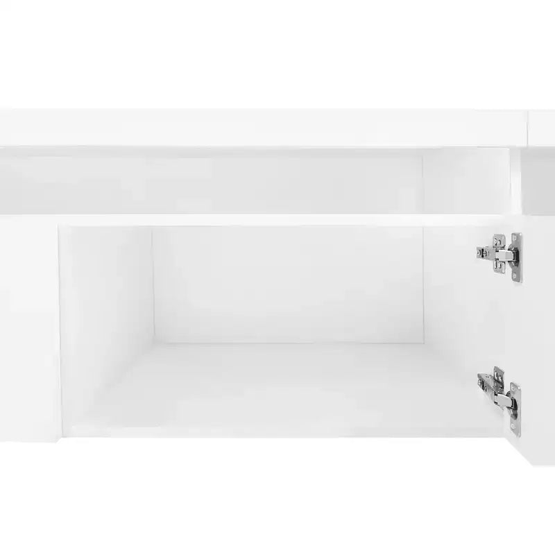 Modern TV Stand with LED Lights for 105 inch TV, TV Storage Cabinet Table with Glass Shelves for Living Room