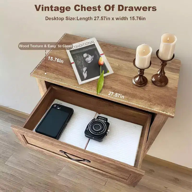 Farmhouse 5-Drawer Tall Dresser with Wood Tone Finish, Multi-Room Storage for Bedroom Living Room Entryway, Easy Assembly Sturdy Construction