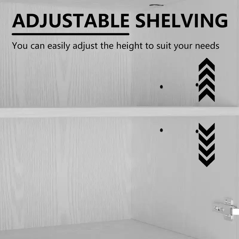Dovelina Adjustable Hinges Cable Management! Black Sideboard Solves Storage Pain Points
