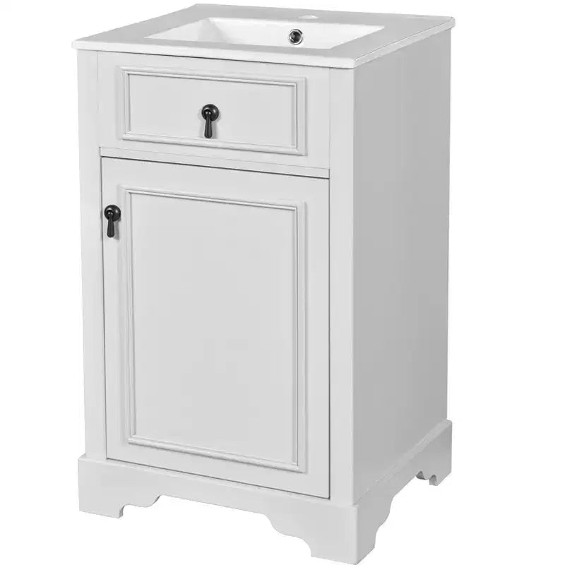 20 Small Bathroom Vanity Sink Combo with Drawers, Bathroom Floor Cabinet with Shelf and Soft Close Door