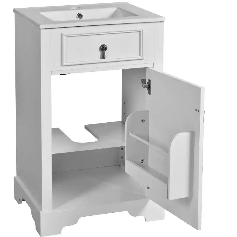 20 Small Bathroom Vanity Sink Combo with Drawers, Bathroom Floor Cabinet with Shelf and Soft Close Door