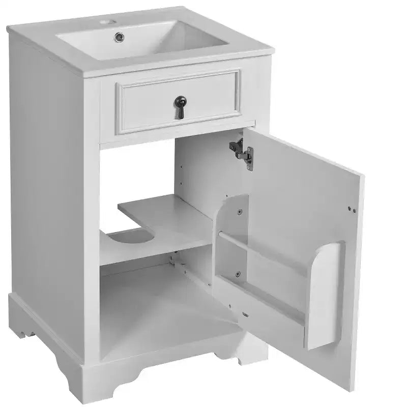 20 Small Bathroom Vanity Sink Combo with Drawers, Bathroom Floor Cabinet with Shelf and Soft Close Door