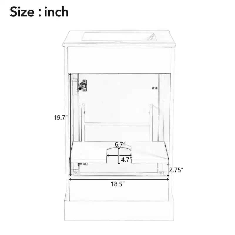 20 Small Bathroom Vanity Sink Combo with Drawers, Bathroom Floor Cabinet with Shelf and Soft Close Door