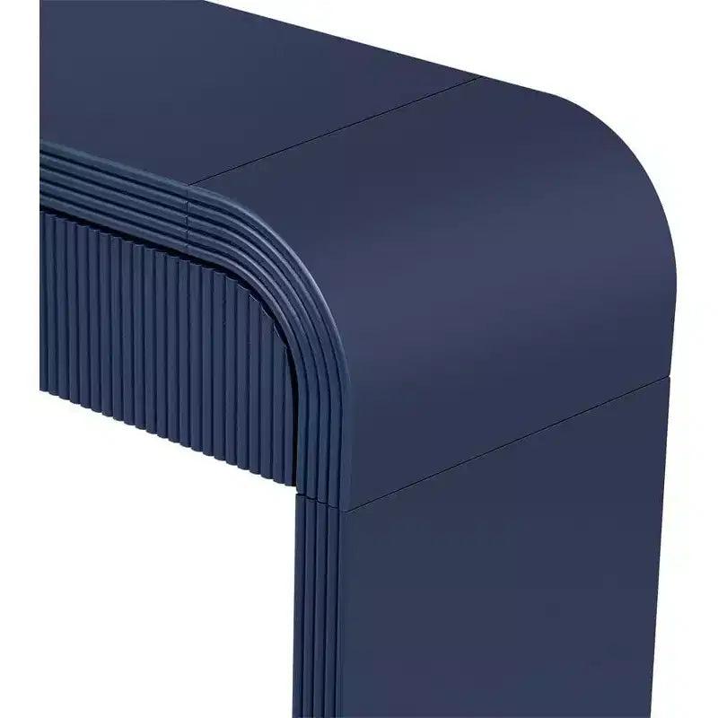 55 Modern Glossy Console Table, Rounded Sideboard Storage Cabinet with 3 Drawers, for Entryway, Living Room, Dining Room