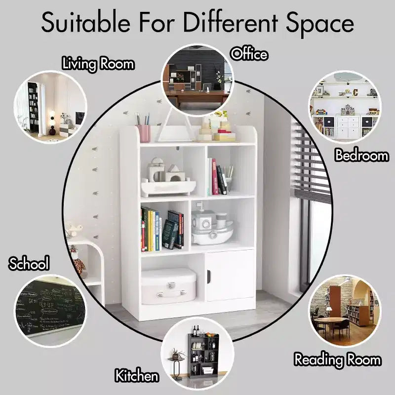 6-Cube Bookcase, Kids Bookshelf, 3-Tier Freestanding Shelf, Multi-functional Cube Storage Organizer for Kids Room,Bedroom,Study, Office, Living Room